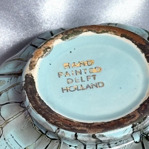 Vintage Delftware W B Leersum Handwork Covered Dish Holland - Picture 9 of 12